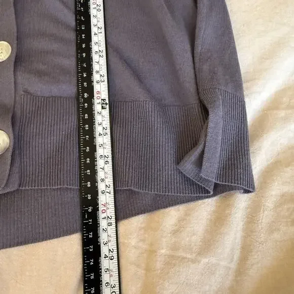 LOFT Dark Academia Cardigan Womens M Purple Hipster Heritage Classic Prep Preppy - Picture 8 of 9